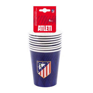 Cups crest blue background stripes 8 pieces